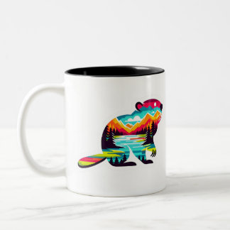 Tasse 2 Couleurs Le castor en pleine nature