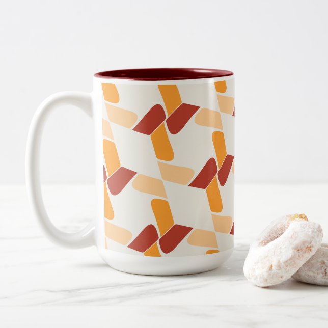Tasse 2 Couleurs Le charme moderne Abstrait (Avec donut)