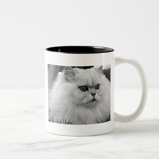 Tasse 2 Couleurs Le Chat Blanc (Droit)