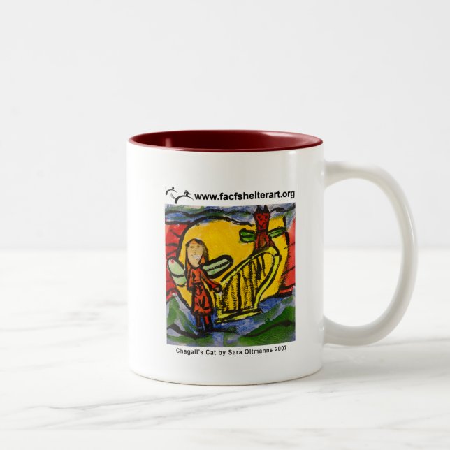 Tasse 2 Couleurs Le chat de Chagall (Droit)