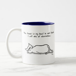 Tasse 2 Couleurs Le chat demande de la nourriture fraîche - Dons am