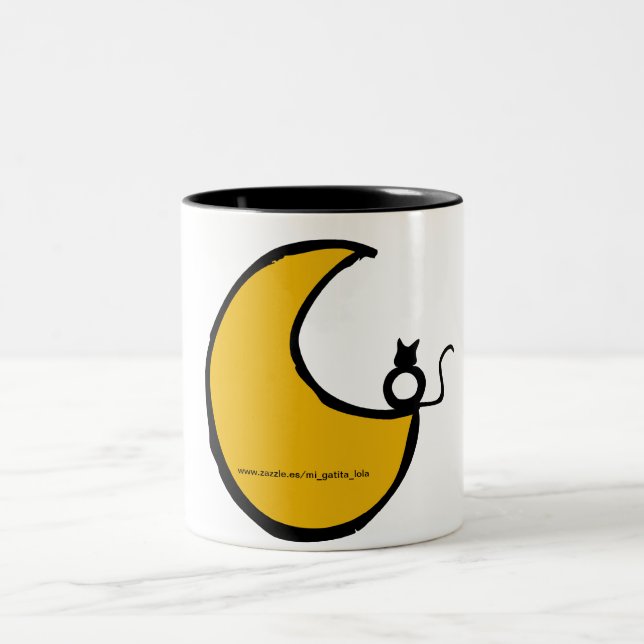 Tasse 2 Couleurs Le chat et la lune (Centre)
