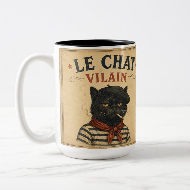 TASSE 2 COULEURS LE CHAT MÉCHANT (Gauche)