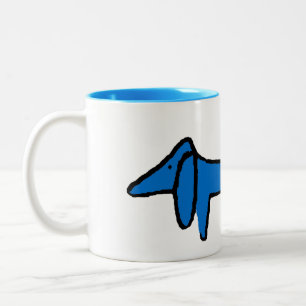 Tasse 2 Couleurs Le chien bleu, teckel
