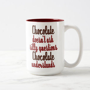 Tasse 2 Couleurs Le "chocolat comprend" la citation drôle