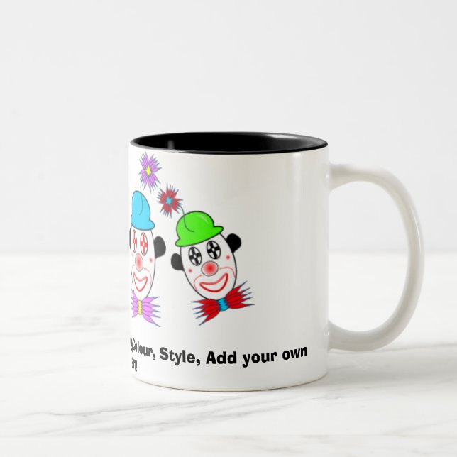 Tasse 2 Couleurs Le clown, me customisent ! Changez la couleur de (Droit)