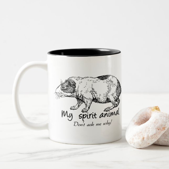 Tasse 2 Couleurs Le cobaye est mon animal d'esprit. Ne me demandez (Avec donut)