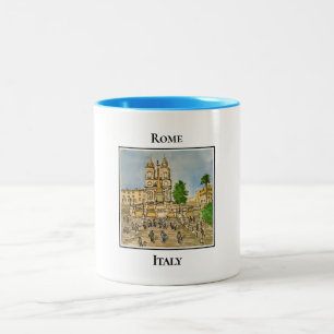 Tasse 2 Couleurs Le Coeur de Trinità dei Monti, Rome Italie
