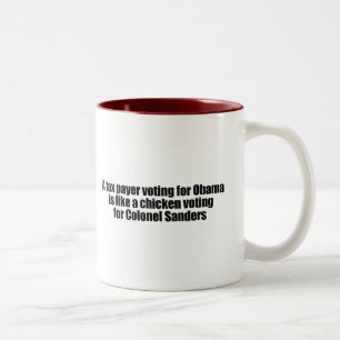 Tasse 2 Couleurs Le contribuable votant pour Obama est comme un