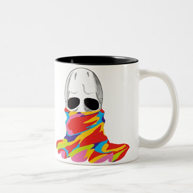 Tasse 2 Couleurs Le crâne : Camouflage d'arc-en-ciel (Droit)