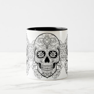 Tasse 2 Couleurs Le crâne de sucre Dios de los Muertos Halloween