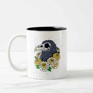 Tasse 2 Couleurs Le crâne des mamans et des corbeaux de novembre