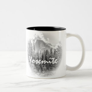 Tasse 2 Couleurs Le demi-dôme de Yosemite en hiver avec Yosemite Te