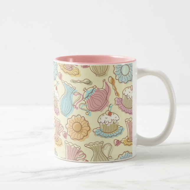 Tasse 2 Couleurs Le dessin de main bombe des silhouettes (Droit)