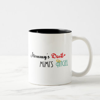 Tasse 2 Couleurs Le diable de la maman, l'ange de Mimi
