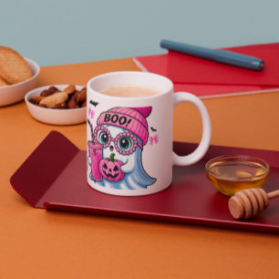 Tasse 2 Couleurs Le fantôme le plus fou de l'Halloween rose de la v