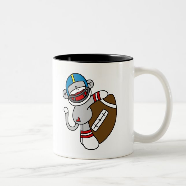 Tasse 2 Couleurs Le football de singe de chaussette (Droit)