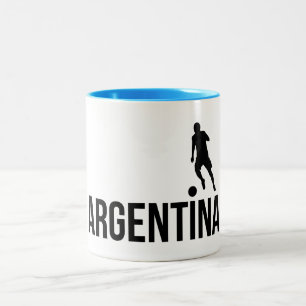 Tasse 2 Couleurs Le footballeur du drapeau argentin utilise point c