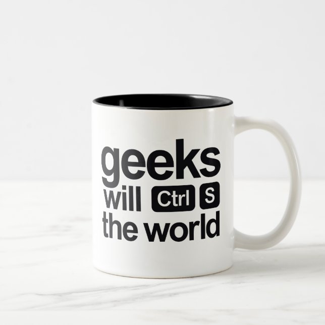 Tasse 2 Couleurs le geeks sauvera le monde (Droit)
