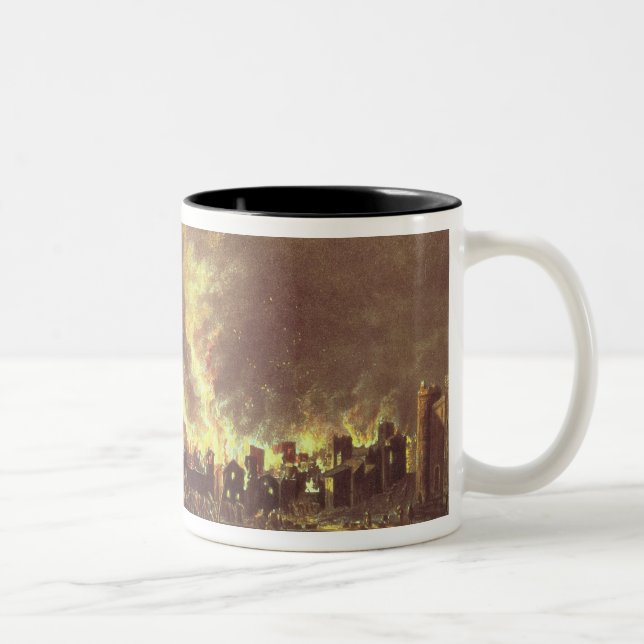 Tasse 2 Couleurs Le grand feu de Londres, 1666 (Droit)