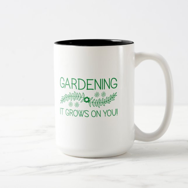 Tasse 2 Couleurs Le jardinage, ça vous gagne (Droit)