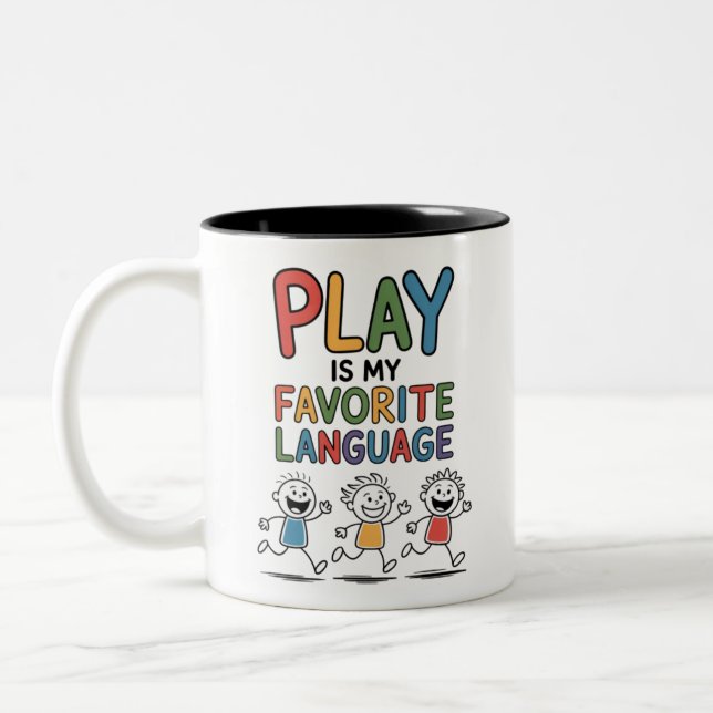 Tasse 2 Couleurs Le jeu est ma langue préférée (Gauche)