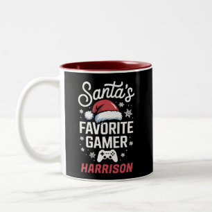 Tasse 2 Couleurs Le jeu préféré de Santa personnalisé Noël de jeu