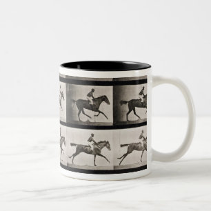 Tasse 2 Couleurs Le jockey sur un cheval galopant, plaquent 627 du