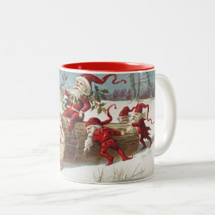 Tasse 2 Couleurs Le journal d'équitation du Père Noël pendant que l