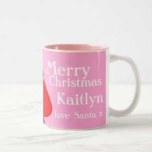 Tasse 2 Couleurs Le Joyeux Noël filles rouges/roses de Père Noël