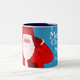 Tasse 2 Couleurs Le Joyeux Noël garçons rouges/bleus de Père Noël
