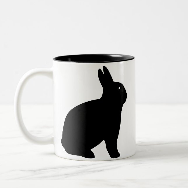TASSE 2 COULEURS LE LAPIN NOIR (Gauche)