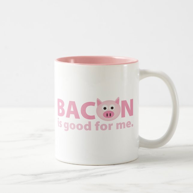 Tasse 2 Couleurs Le lard est bon pour moi (Droit)