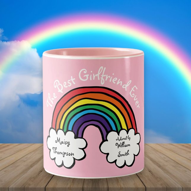 Tasse 2 Couleurs Le meilleur ami jamais Rainbow rose (The Best Girlfriend Ever Rainbow Pink Two-Tone Coffee Mug)