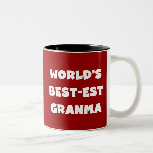 Tasse 2 Couleurs Le meilleur Granma noir et blanc du monde (Droit)