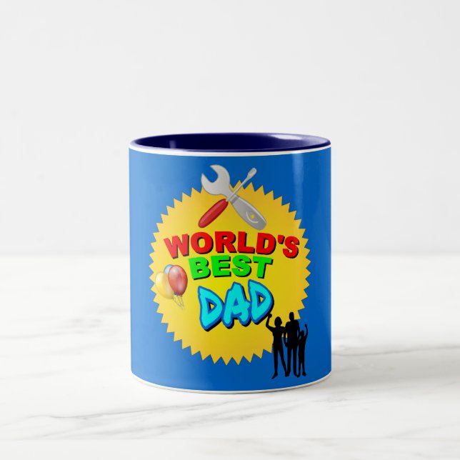 TASSE 2 COULEURS LE MEILLEUR PAPA DU MONDE (Centre)