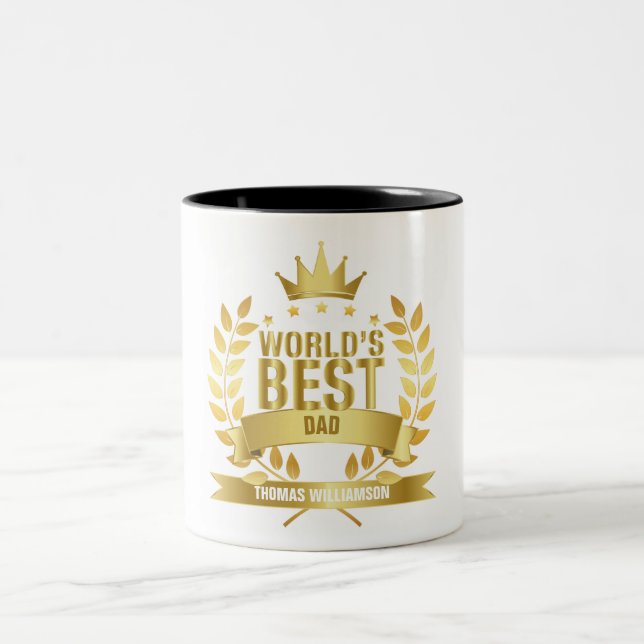 Tasse 2 Couleurs Le meilleur papa du monde, père (Centre)