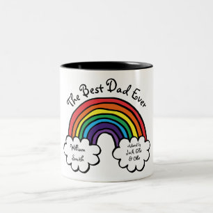 Tasse 2 Couleurs Le Meilleur Papa Jamais Arc-en-ciel Amusant Modern