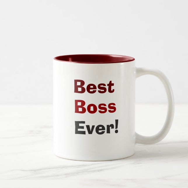 Tasse 2 Couleurs Le meilleur patron jamais ! (Droit)