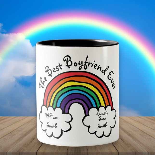Tasse 2 Couleurs Le Meilleur Petit Ami Ever Rainbow (The Best Boyfriend Ever Rainbow Two-Tone Coffee Mug)