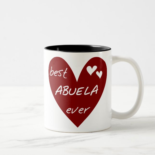 Tasse 2 Couleurs Le meilleurs T-shirts et cadeaux d'Abuela de coeur (Droit)