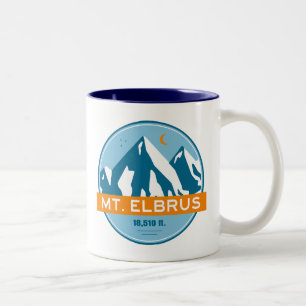 Tasse 2 Couleurs Le Mont Elbrus Russie étoiles Lune