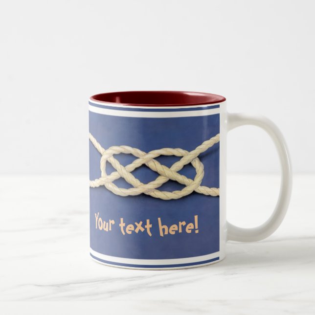 Tasse 2 Couleurs Le noeud des marins - courbure de Carrick (Droit)