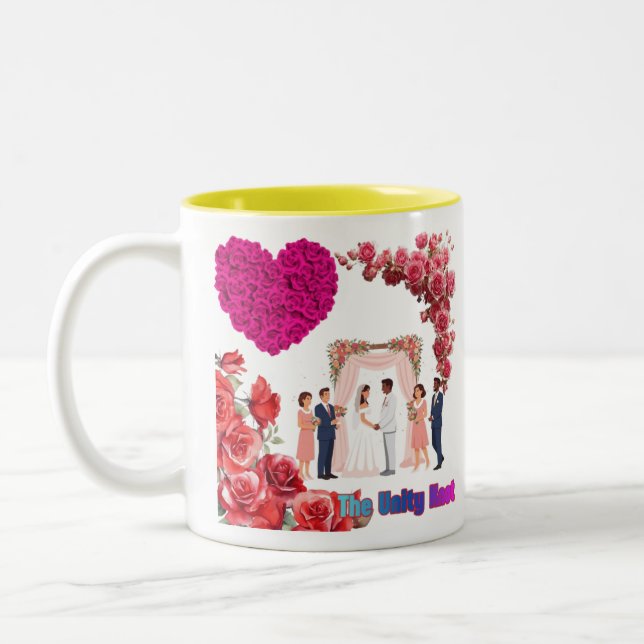 Tasse 2 Couleurs Le nœud d'unité blanc (Gauche)