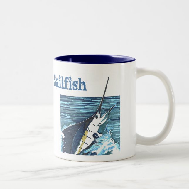 Tasse 2 Couleurs Le pélerin saute Sportfish (Droit)