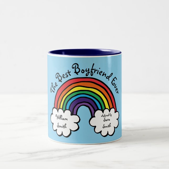 Tasse 2 Couleurs Le Petit Ami le Meilleur Ever Rainbow (Centre)
