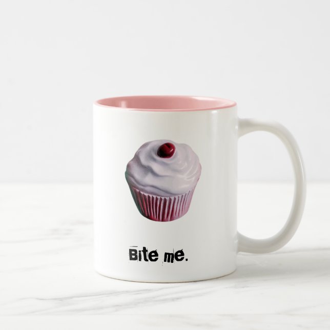 Tasse 2 Couleurs le petit gâteau, me mordent (Droit)