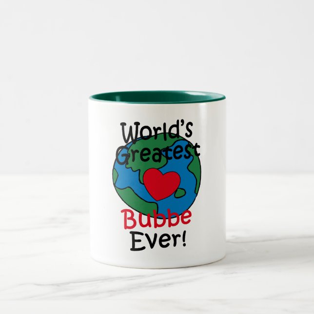 Tasse 2 Couleurs Le plus grand cœur de Bubbe au monde (Centre)