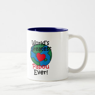 Tasse 2 Couleurs Le plus grand coeur de Papou du monde