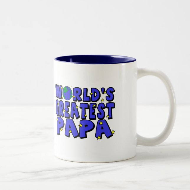 Tasse 2 Couleurs Le plus grand papa du monde (Droit)